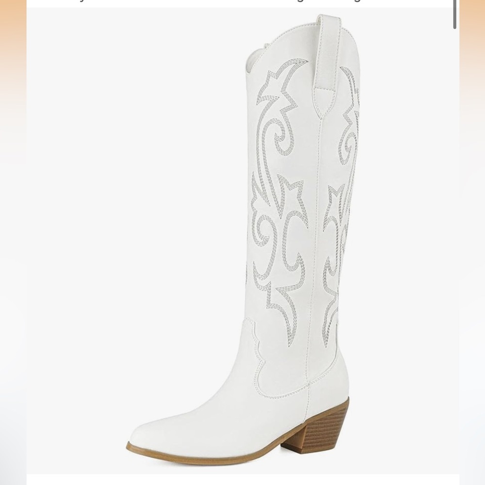 White Western-Style Women's Boots